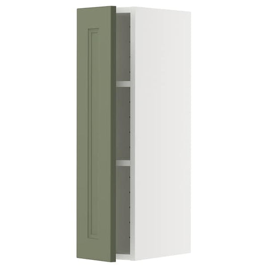 Ikea METOD - Wall unit with shelves, white/Axstad gray-green,20x80 cm