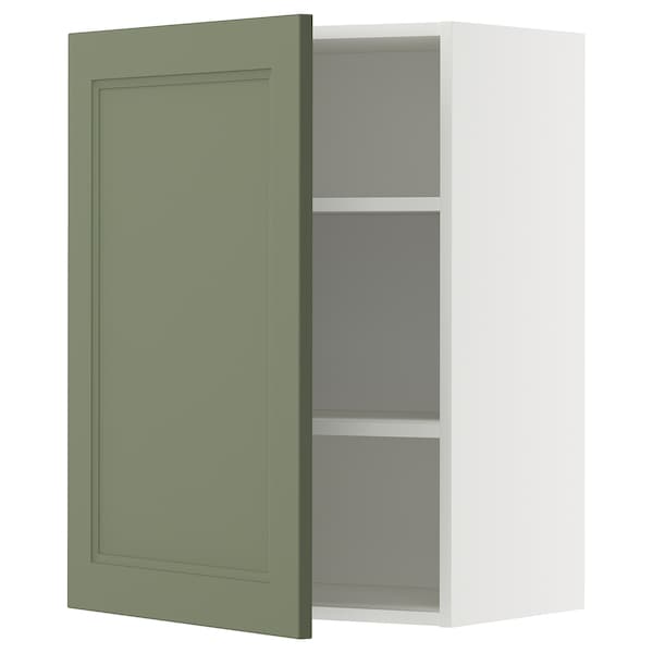 METOD - METOD Wall cabinet with shelves, white/Axstad grey-green, 60x80 cm
