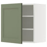 METOD wall cabinet with shelves, white/Axstad grey-green, 60x60 cm