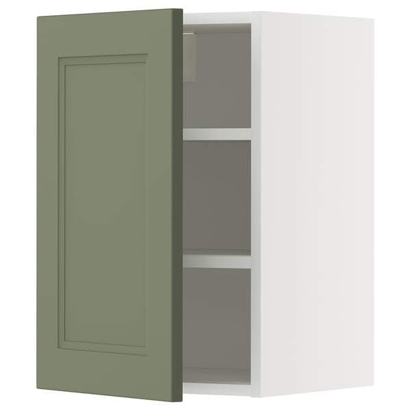 METOD - METOD Wall cabinet with shelves, white/Axstad grey-green, 40x60 cm