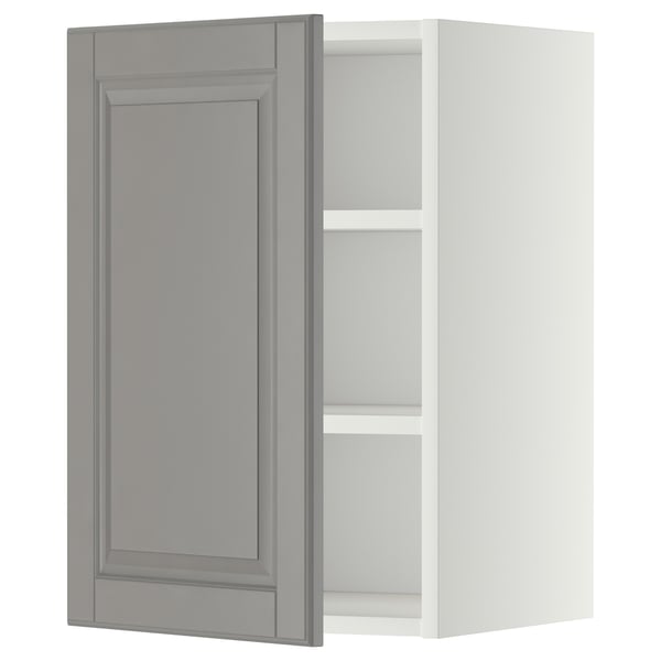 METOD - METOD Wall cabinet with shelves, white/Bodbyn grey, 40x60 cm