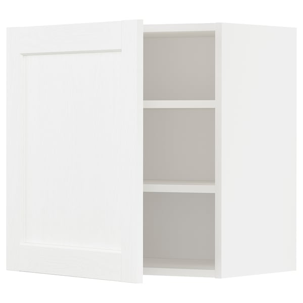 METOD - METOD Wall cabinet with shelves, white Enköping/white wood effect, 60x60 cm