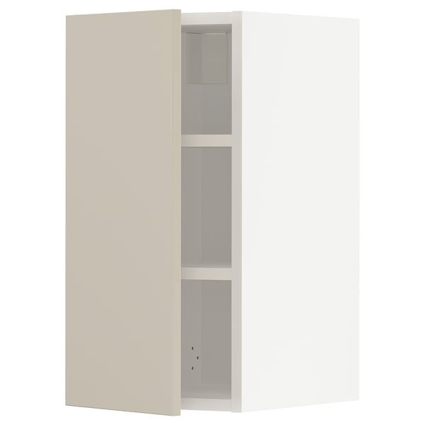 METOD - METOD Wall cabinet with shelves, white/Havstorp beige, 30x60 cm