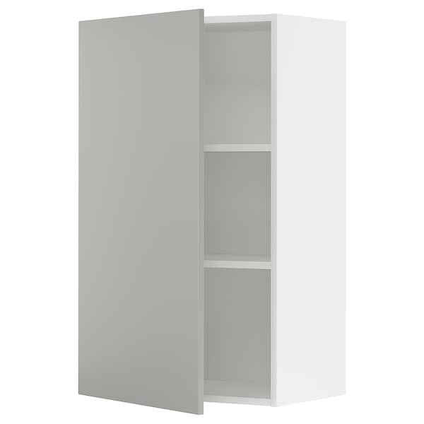 METOD - Wall cabinet with shelves, white/Havstorp light grey, 60x100 cm