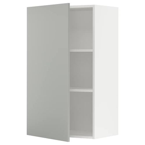 METOD wall cabinet with shelves, white/Havstorp light grey, 60x100 cm