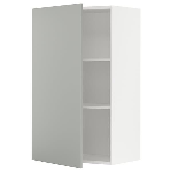 METOD - METOD Wall cabinet with shelves, white/Havstorp light grey, 60x100 cm
