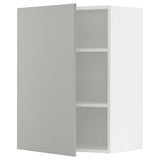 METOD wall cabinet with shelves, white/Havstorp light grey, 60x80 cm