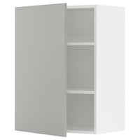 METOD wall cabinet with shelves, white/Havstorp light grey, 60x80 cm