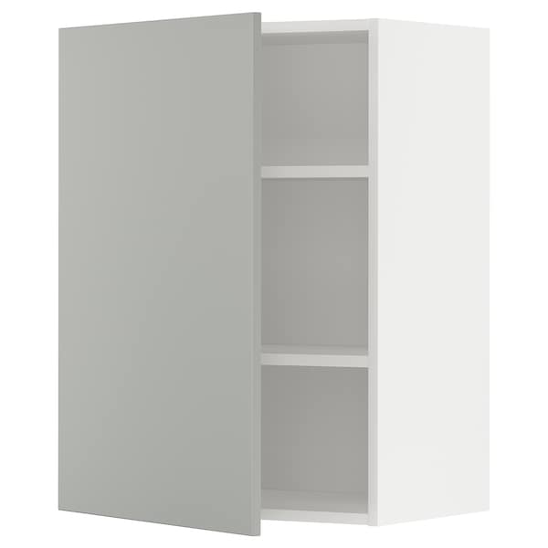 METOD - Wall cabinet with shelves, white/Havstorp light grey, 60x80 cm