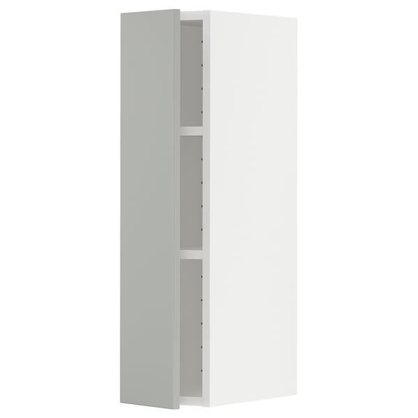 METOD - METOD Wall cabinet with shelves, white/Havstorp light grey, 20x80 cm