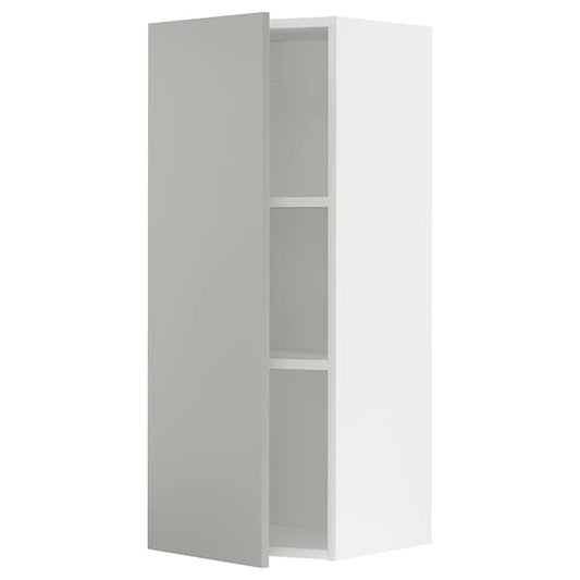 Ikea METOD - Wall cabinet with shelves, white/Havstorp light grey, 40x100 cm