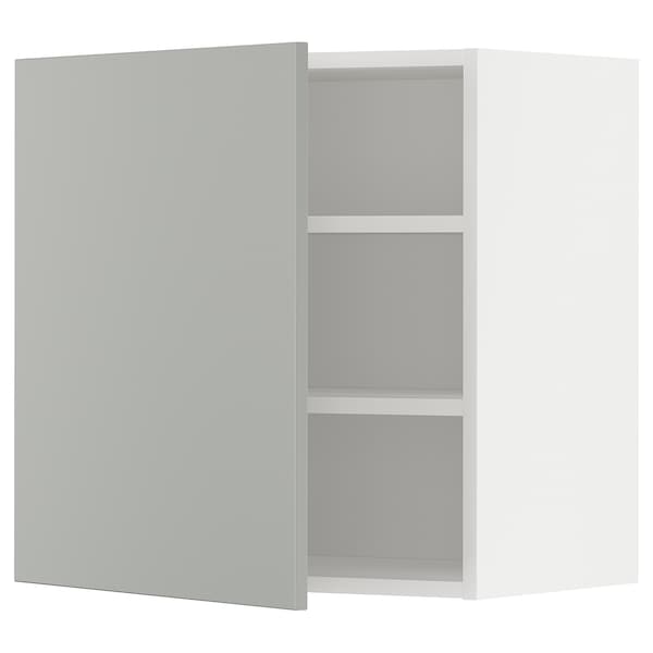 METOD - Wall cabinet with shelves, white/Havstorp light grey, 60x60 cm