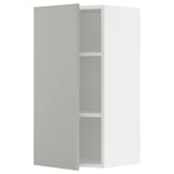 METOD wall cabinet with shelves, white/Havstorp light grey, 40x80 cm