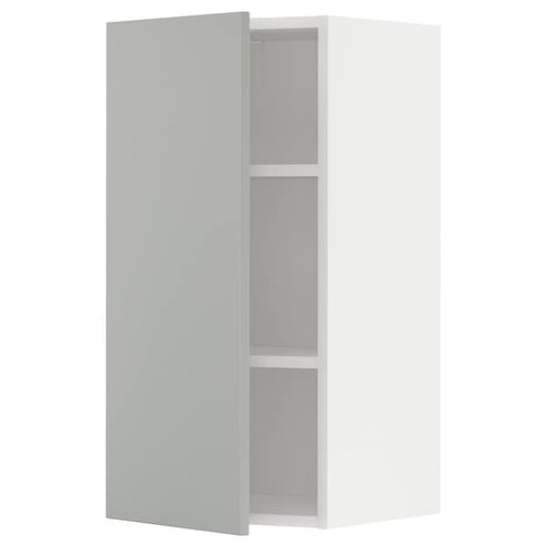 METOD wall cabinet with shelves, white/Havstorp light grey, 40x80 cm