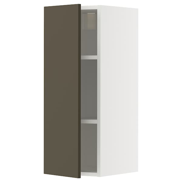 Ikea METOD - Wall cabinet with shelves, white/Havstorp brown-beige, 30x80 cm
