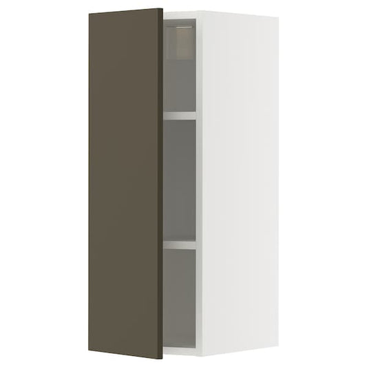 Ikea METOD - Wall cabinet with shelves, white/Havstorp brown-beige, 30x80 cm