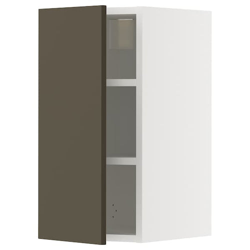 METOD wall cabinet with shelves, white/Havstorp brown-beige, 30x60 cm