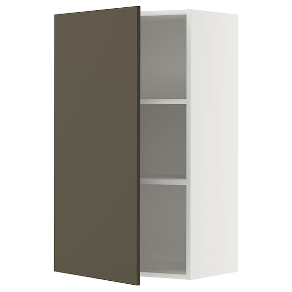 METOD - Wall cabinet with shelves, white/Havstorp brown-beige, 60x100 cm