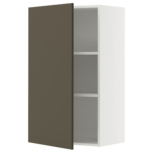Ikea METOD - Wall cabinet with shelves, white/Havstorp brown-beige, 60x100 cm