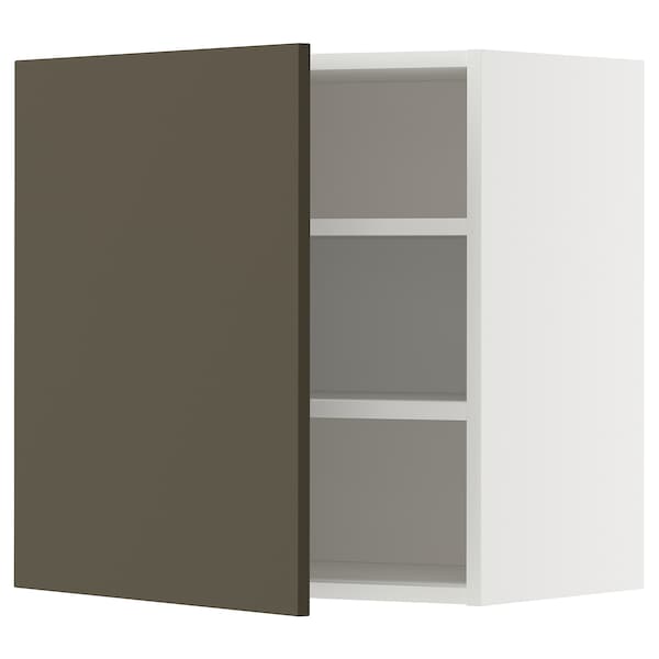 METOD - Wall cabinet with shelves, white/Havstorp brown-beige, 60x60 cm