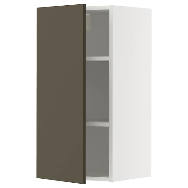 METOD - Wall cabinet with shelves, white/Havstorp brown-beige, 40x80 cm