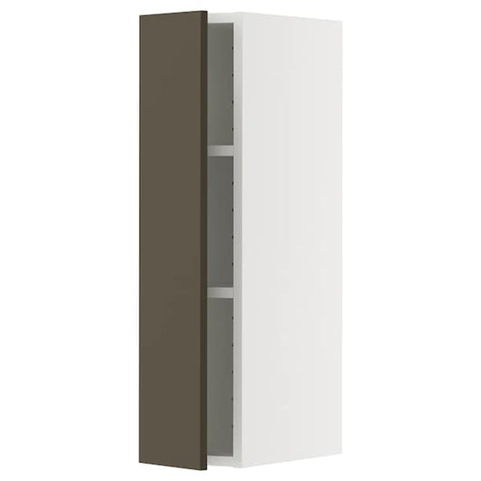 Ikea METOD - Wall cabinet with shelves, white/Havstorp brown-beige, 20x80 cm