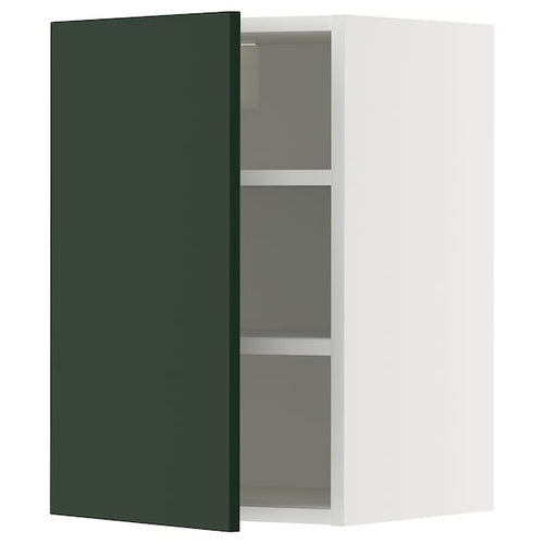 METOD wall cabinet with shelves, white/Havstorp deep green, 40x60 cm