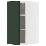 METOD wall cabinet with shelves, white/Havstorp deep green, 30x60 cm