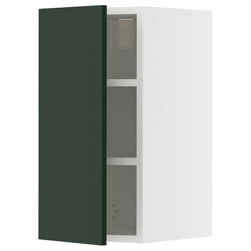 METOD wall cabinet with shelves, white/Havstorp deep green, 30x60 cm