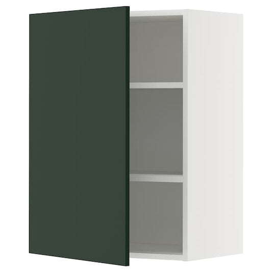 Ikea METOD - Wall cabinet with shelves, white/Havstorp deep green, 60x80 cm