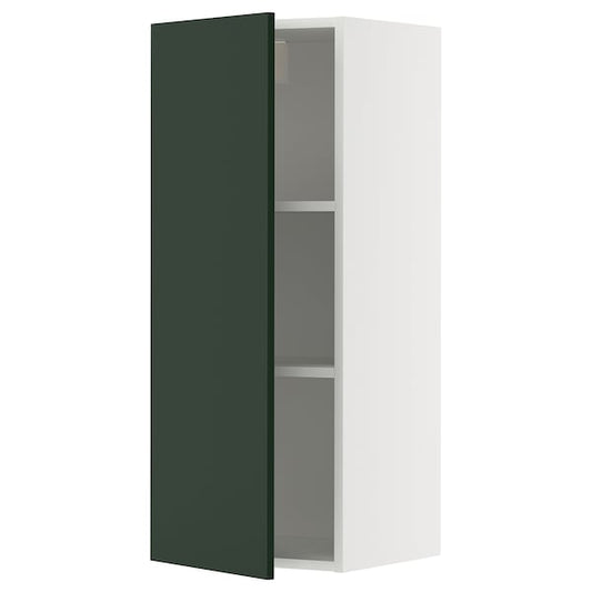 Ikea METOD - Wall cabinet with shelves, white/Havstorp deep green, 40x100 cm