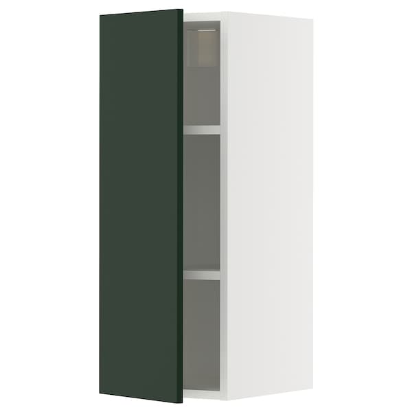 METOD - Wall cabinet with shelves, white/Havstorp deep green, 30x80 cm