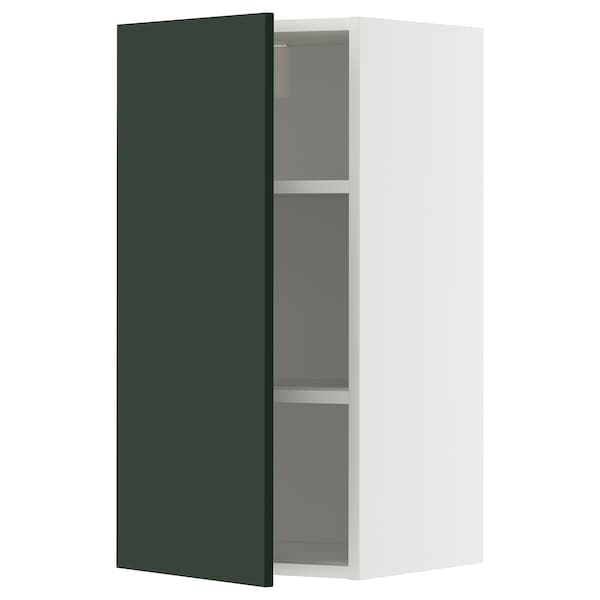 Ikea METOD - Wall cabinet with shelves, white/Havstorp deep green, 40x80 cm