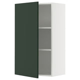 METOD wall cabinet with shelves, white/Havstorp deep green, 60x100 cm