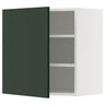 METOD wall cabinet with shelves, white/Havstorp deep green, 60x60 cm