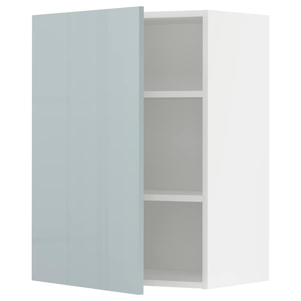 METOD - Wall cabinet with shelves, white/Kallarp light grey-blue, 60x80 cm