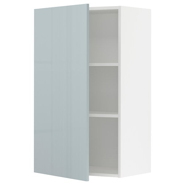 METOD - Wall cabinet with shelves, white/Kallarp light grey-blue, 60x100 cm