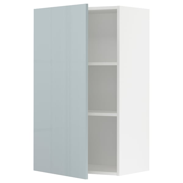 METOD - METOD Wall cabinet with shelves, white/Kallarp light grey-blue, 60x100 cm
