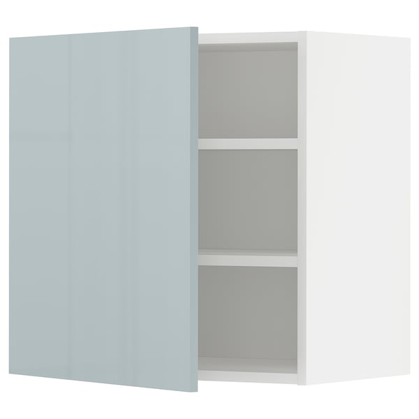 METOD - METOD Wall cabinet with shelves, white/Kallarp light grey-blue, 60x60 cm