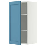 METOD wall cabinet with shelves, white/Lerhyttan blue, 40x80 cm