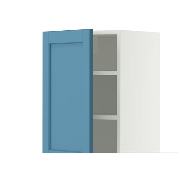 METOD wall cabinet with shelves, white/Lerhyttan blue, 40x60 cm