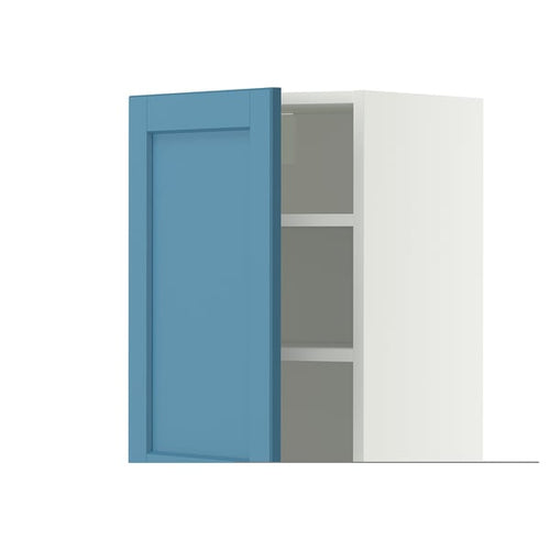 METOD wall cabinet with shelves, white/Lerhyttan blue, 40x60 cm