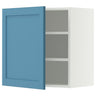 METOD wall cabinet with shelves, white/Lerhyttan blue, 60x60 cm