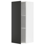 METOD wall cabinet with shelves, white/Nickebo matt anthracite, 40x100 cm