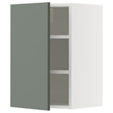 METOD wall cabinet with shelves, white/Nickebo matt grey-green, 40x60 cm
