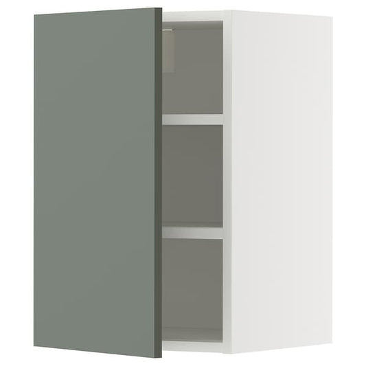 Ikea METOD - Wall cabinet with shelves, white/Nickebo matt grey-green, 40x60 cm