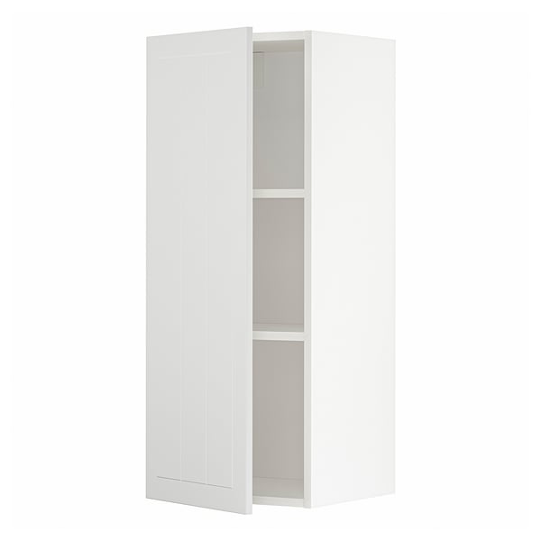 METOD wall cabinet with shelves, white/Stensund white, 40x100 cm