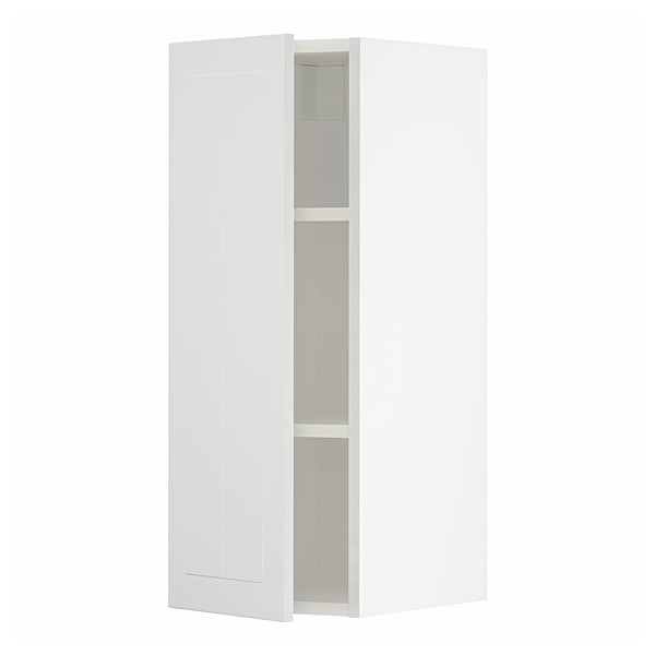 METOD wall cabinet with shelves, white/Stensund white, 30x80 cm