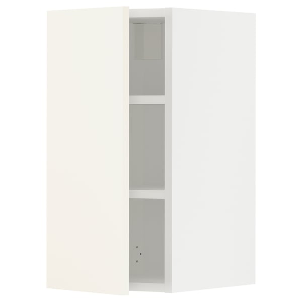 METOD wall cabinet with shelves, white/Vallstena white, 30x60 cm