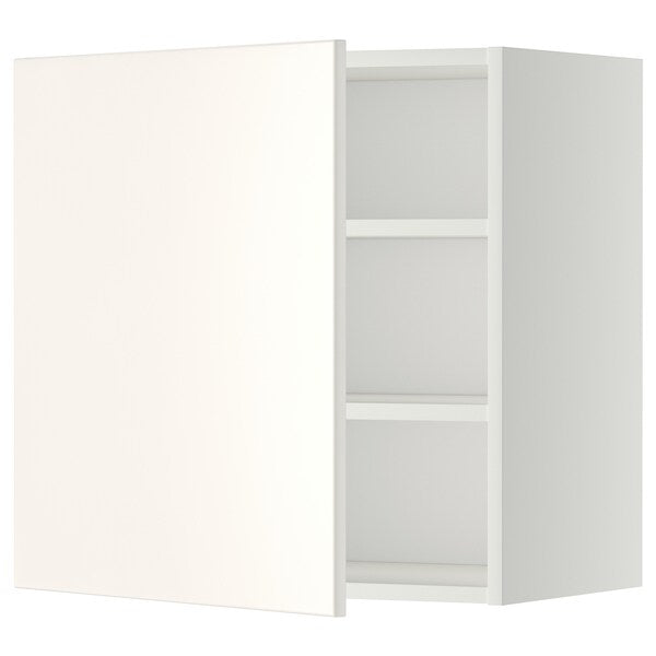 METOD - Wall cabinet with shelves, white/Veddinge white, 60x60 cm